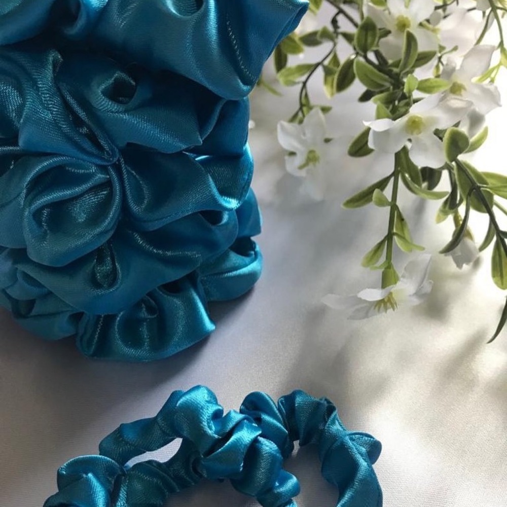 Blue Handmade Scrunchie - Picture 2 of 3